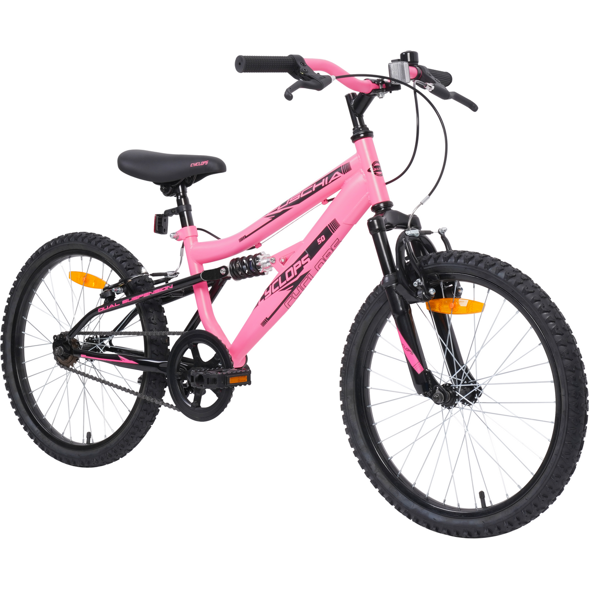 Cyclops 50cm Dual Suspension Pink Kids Bike Cyclops Australia